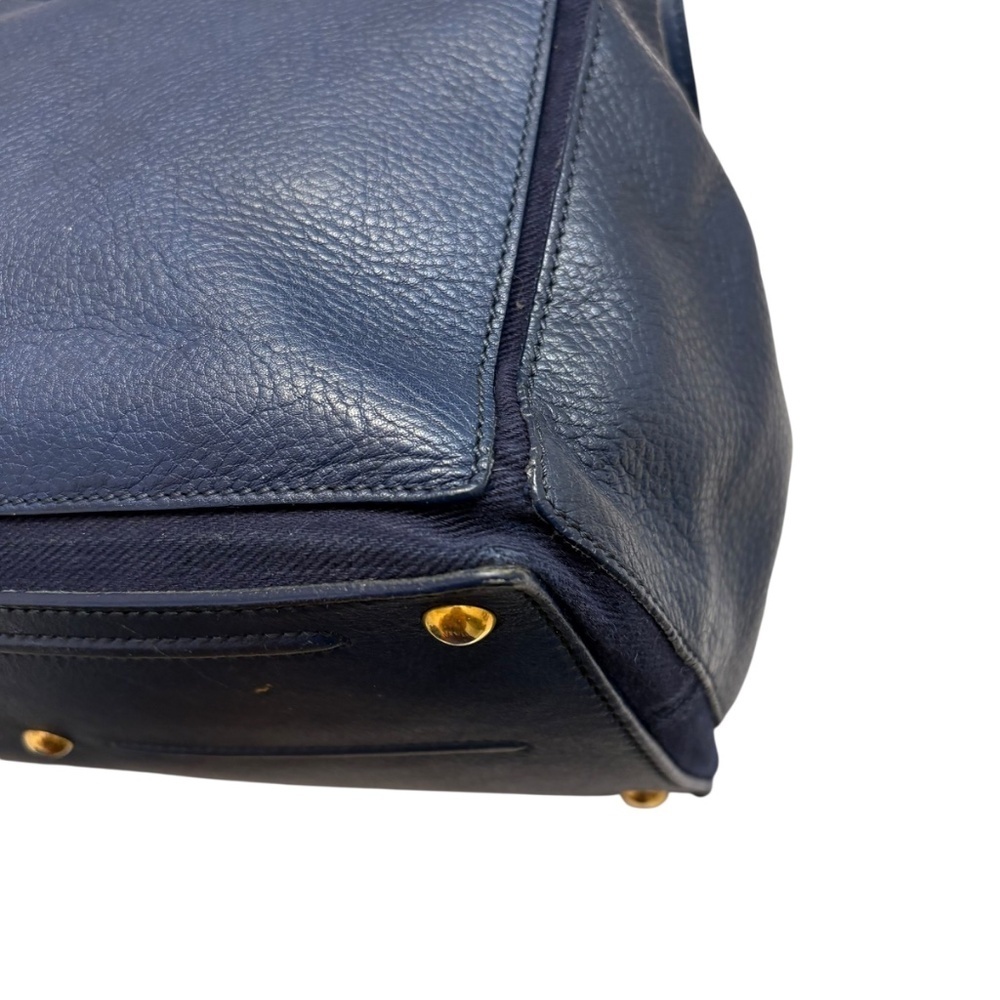 YSL Yves Saint Laurent authentic vintage blue leather “muse” bag Italy - Picture 10 of 14